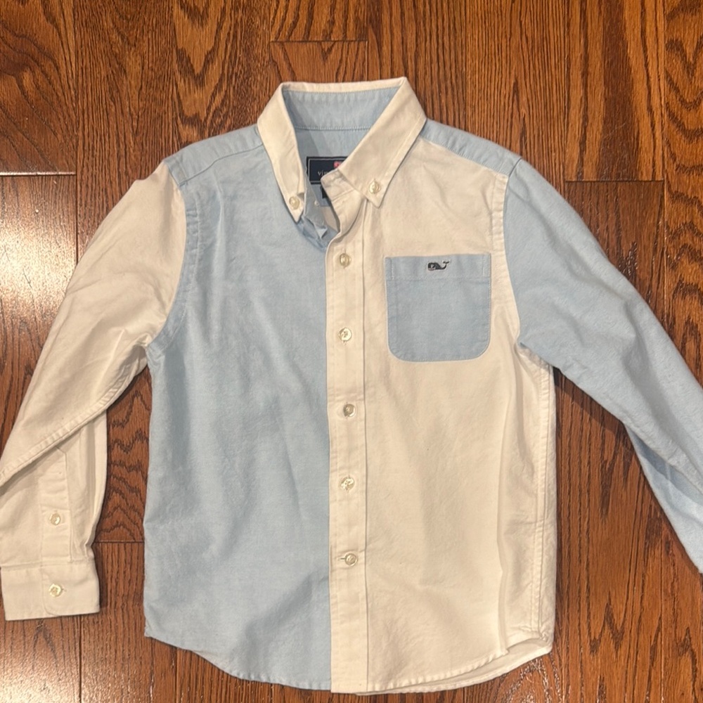 Vineyard Vines Kids Two-Tone Button-Up Shirt 🐳